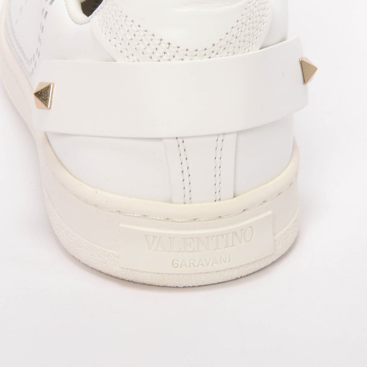 Valentino White Calfskin VLogo Backnet Sneakers 38