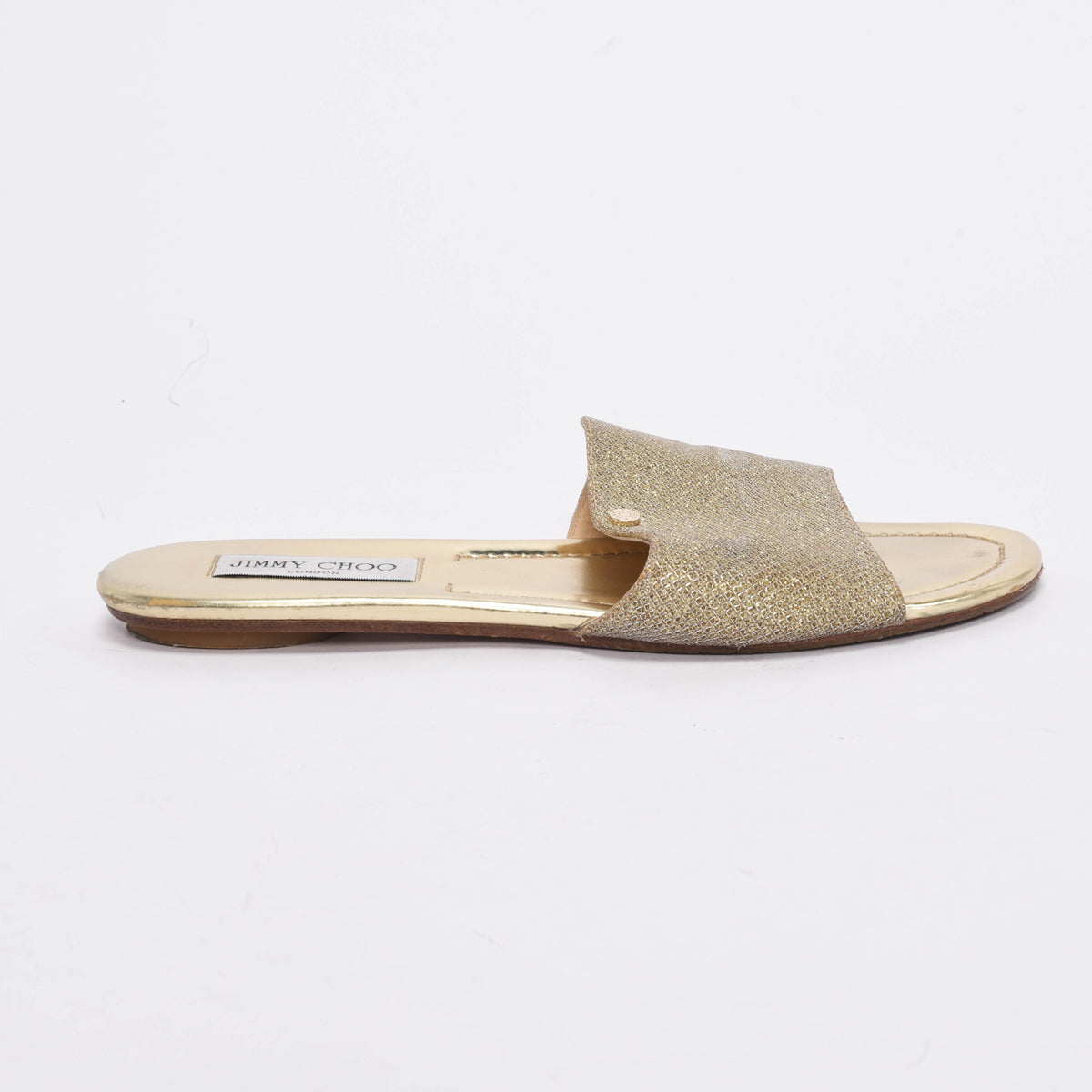 Jimmy Choo Gold Glitter Nanda Slides 40