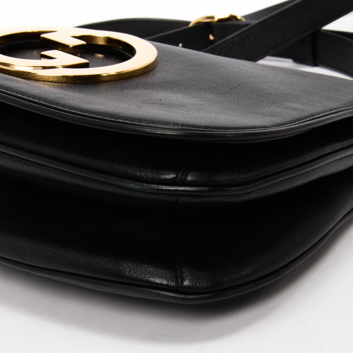 Gucci Black Roxy Calfskin Blondie Medium Shoulder Bag