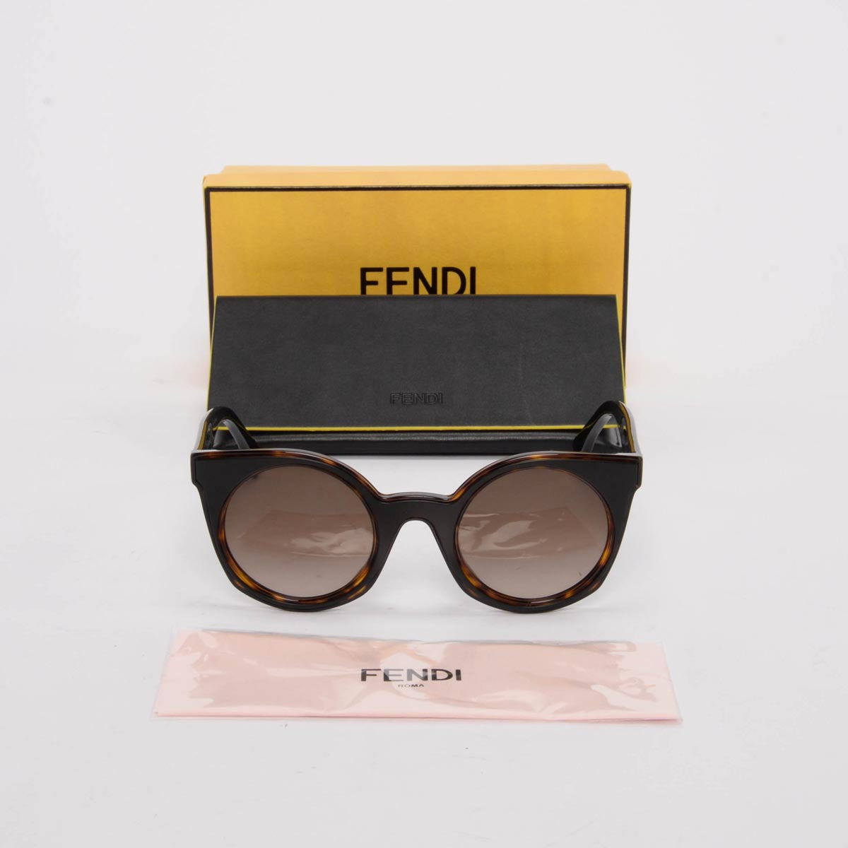 Fendi Havana Fendi You Round Sunglasses