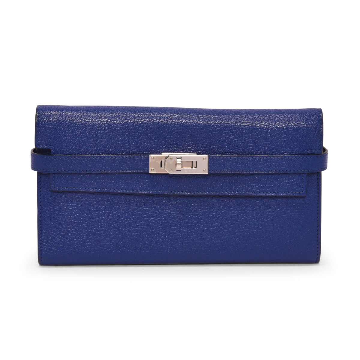 Hermes Blue Electric Chevre Mysore Kelly Wallet