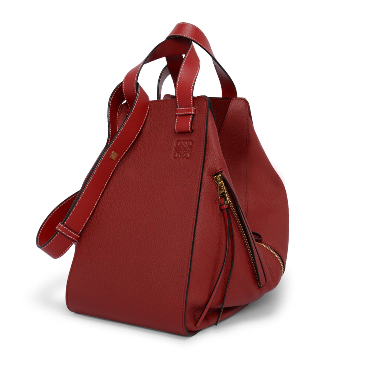 Loewe Dark Red Calfskin Medium Hammock Bag