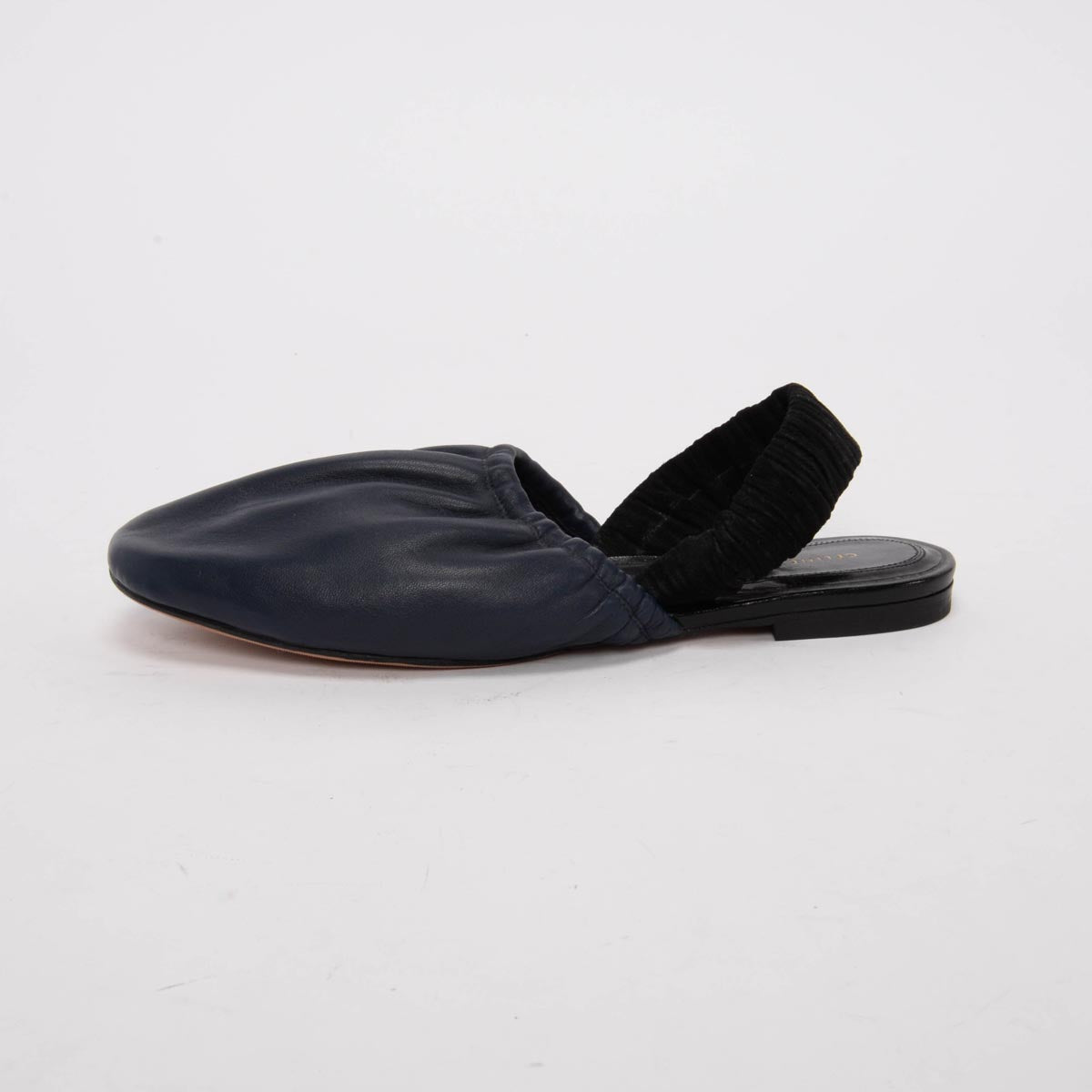 Celine Navy & Black Lambskin Slingback Flats 36.5