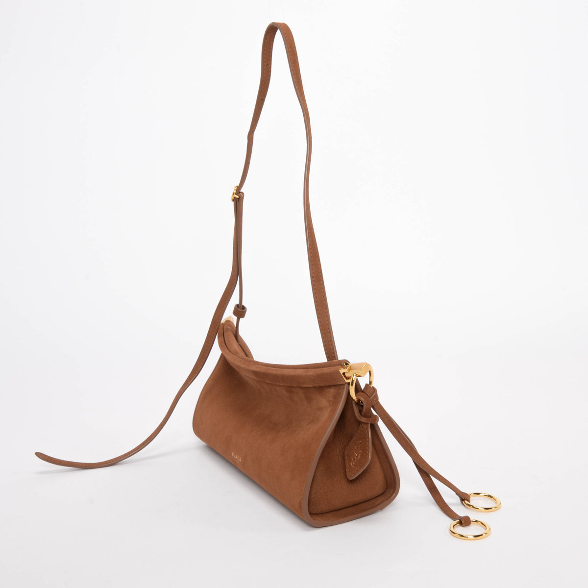 Alaia Brown Nubuck Le Click East West Small Bag