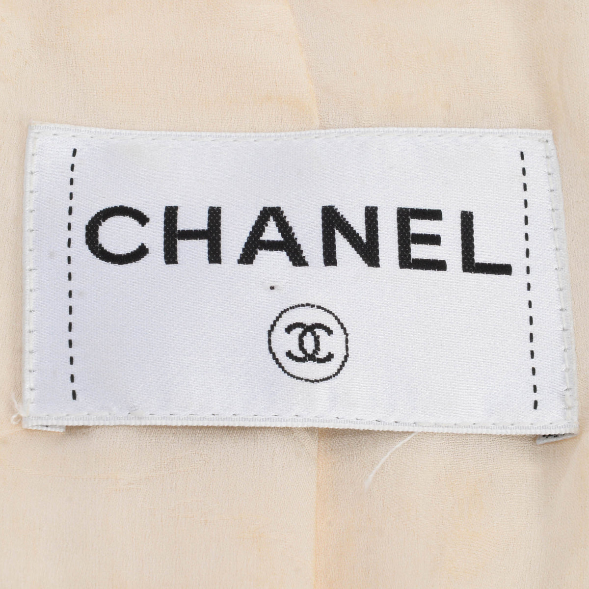 Chanel Cream Cotton Pearl Button Zip Up Jacket