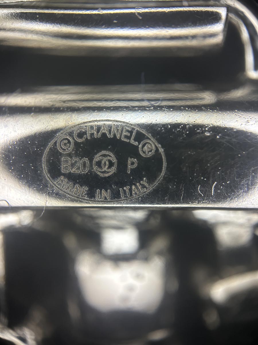 Chanel Silver & Black Crystal Star CC Drop Earrings