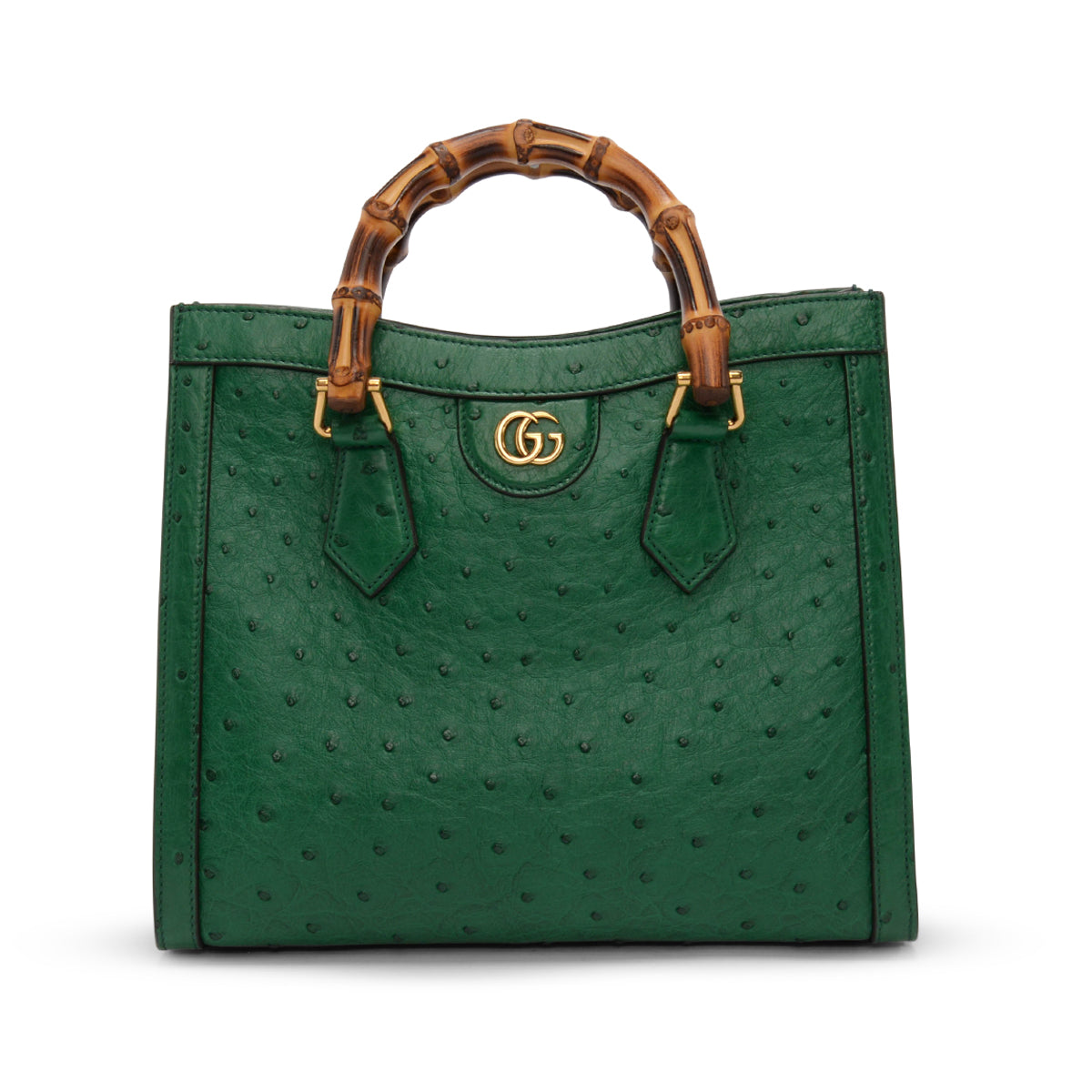 Gucci Green Ostrich Medium Diana Bag