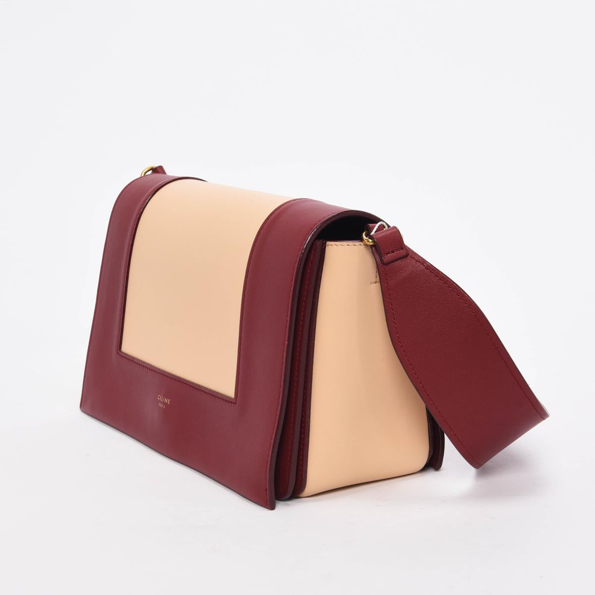 Celine Ruby & Nude Smooth Calfskin Medium Frame Bag
