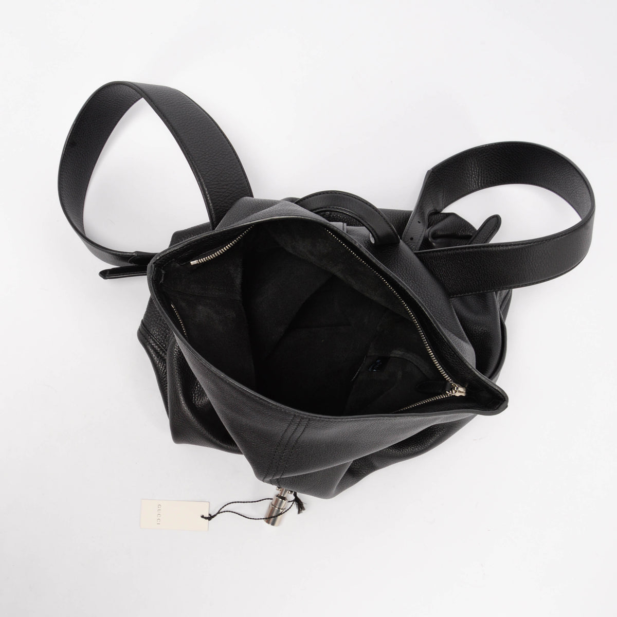 Gucci Black Grained Leather 1961 Jackie Backpack