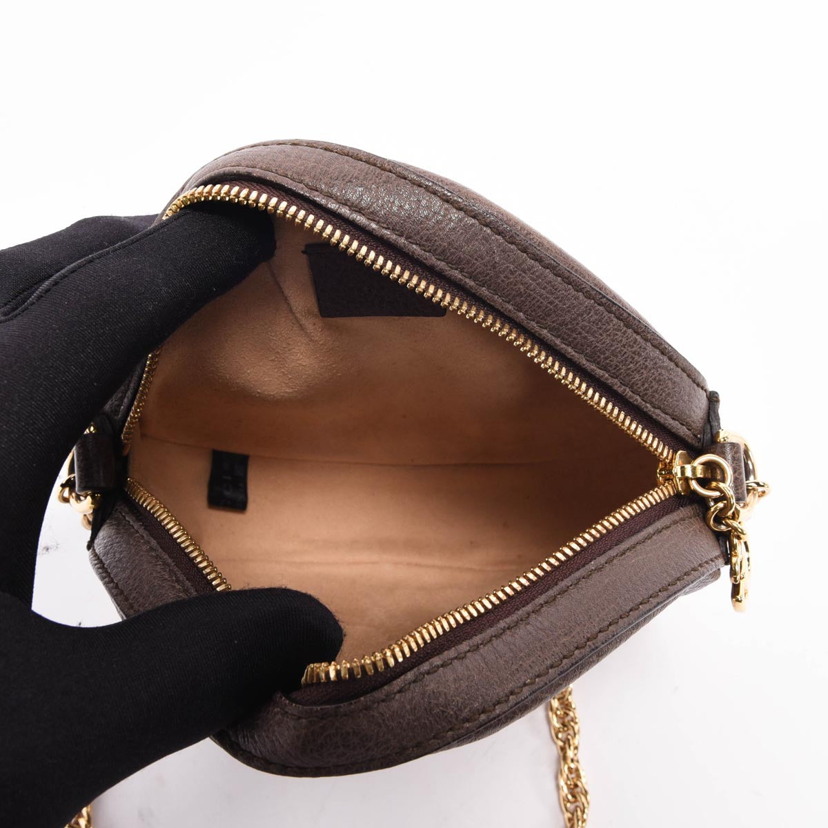 Gucci Beige GG Supreme Round Ophidia Mini Bag