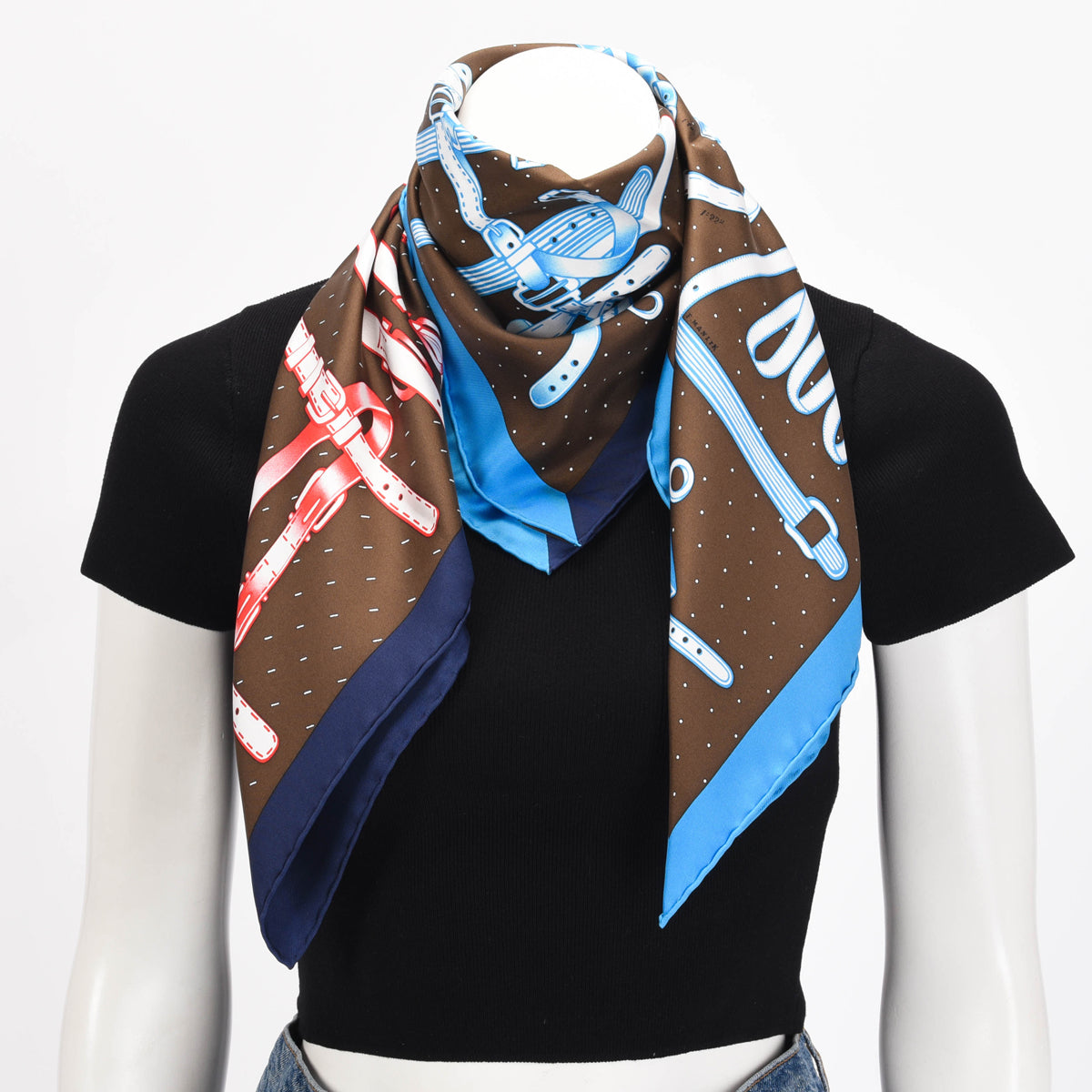 Hermes Bronze Silk Harnais de Timon Scarf 90