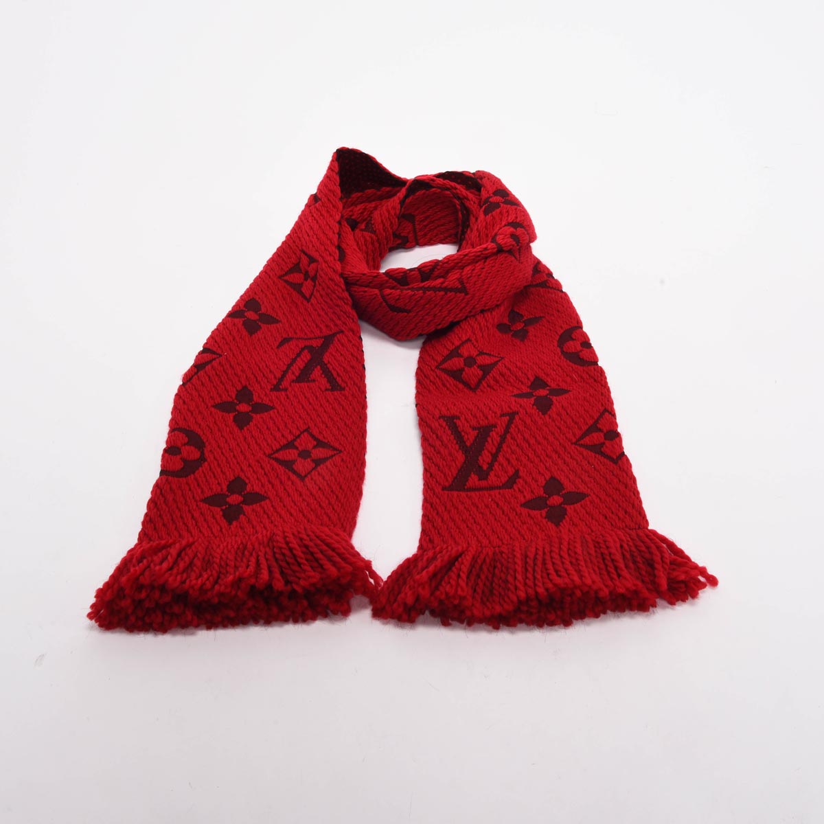Louis Vuitton Rubis Wool Monogram Logomania Scarf