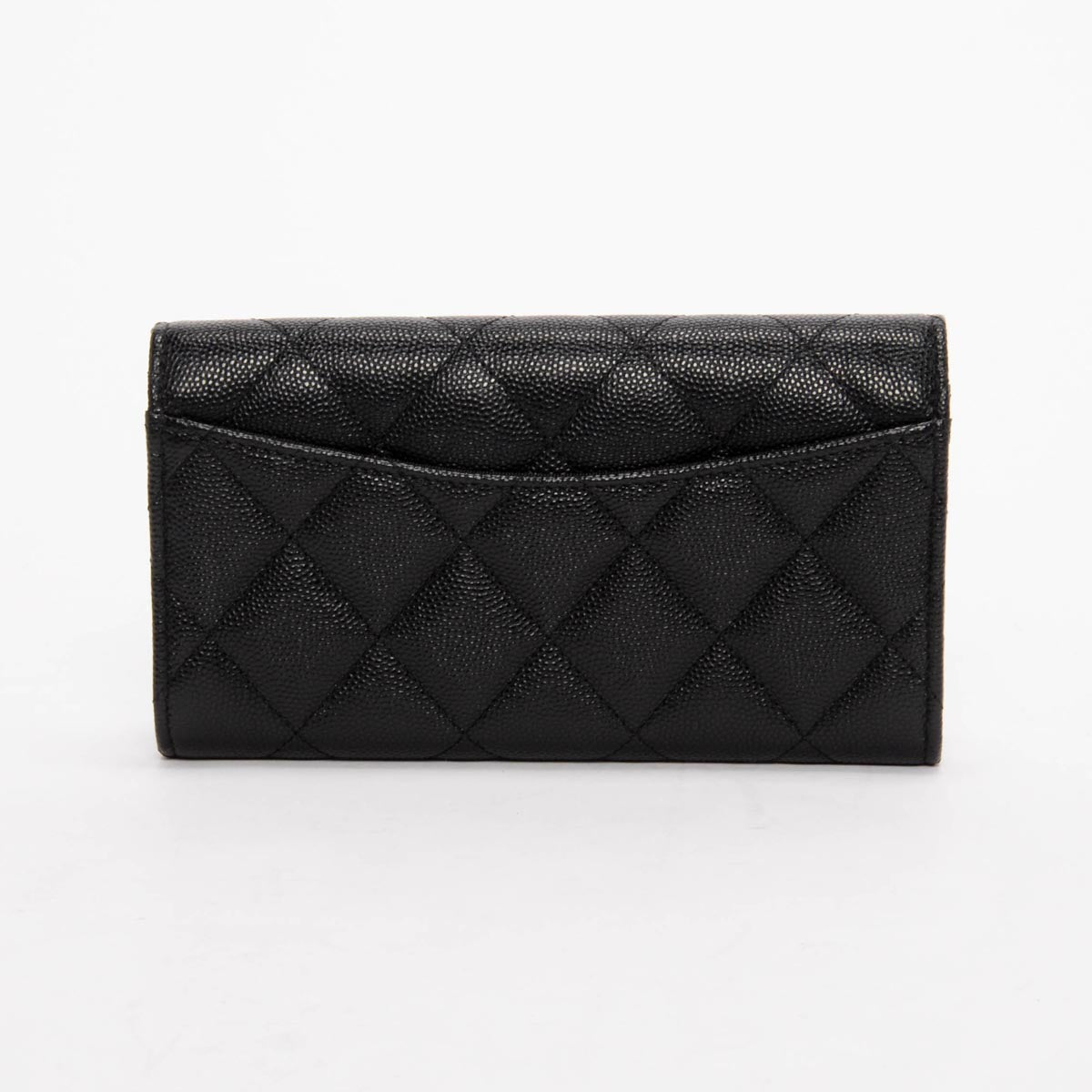 Chanel Black Quilted Caviar Medium Flap Wallet