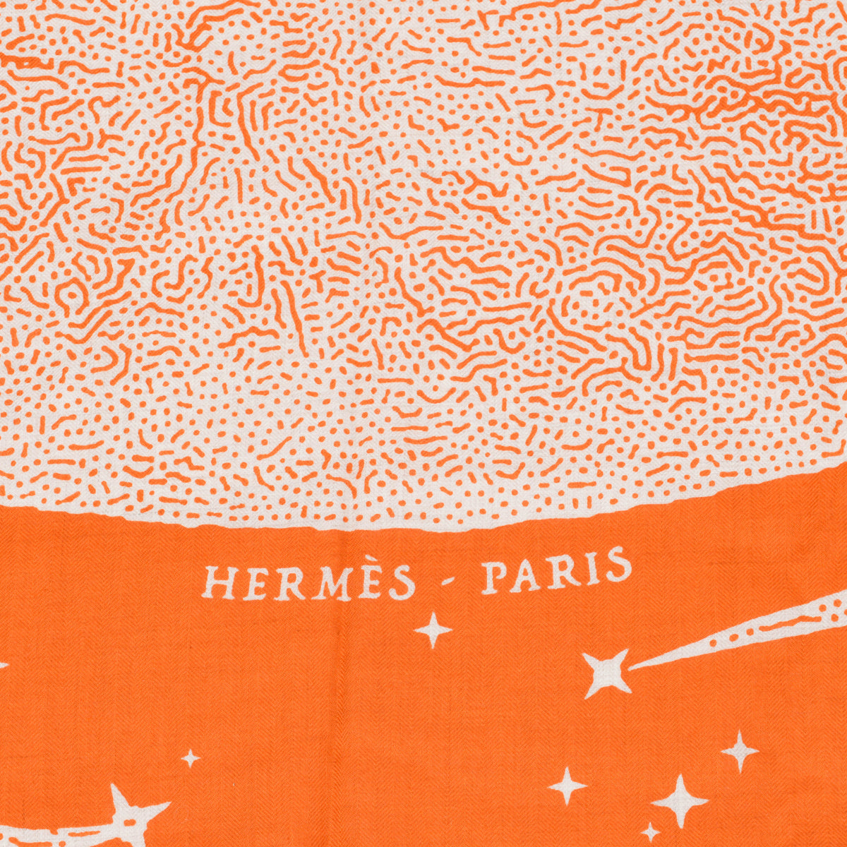 Hermes Orange Cashmere & Silk Clair de Lune Shawl 140