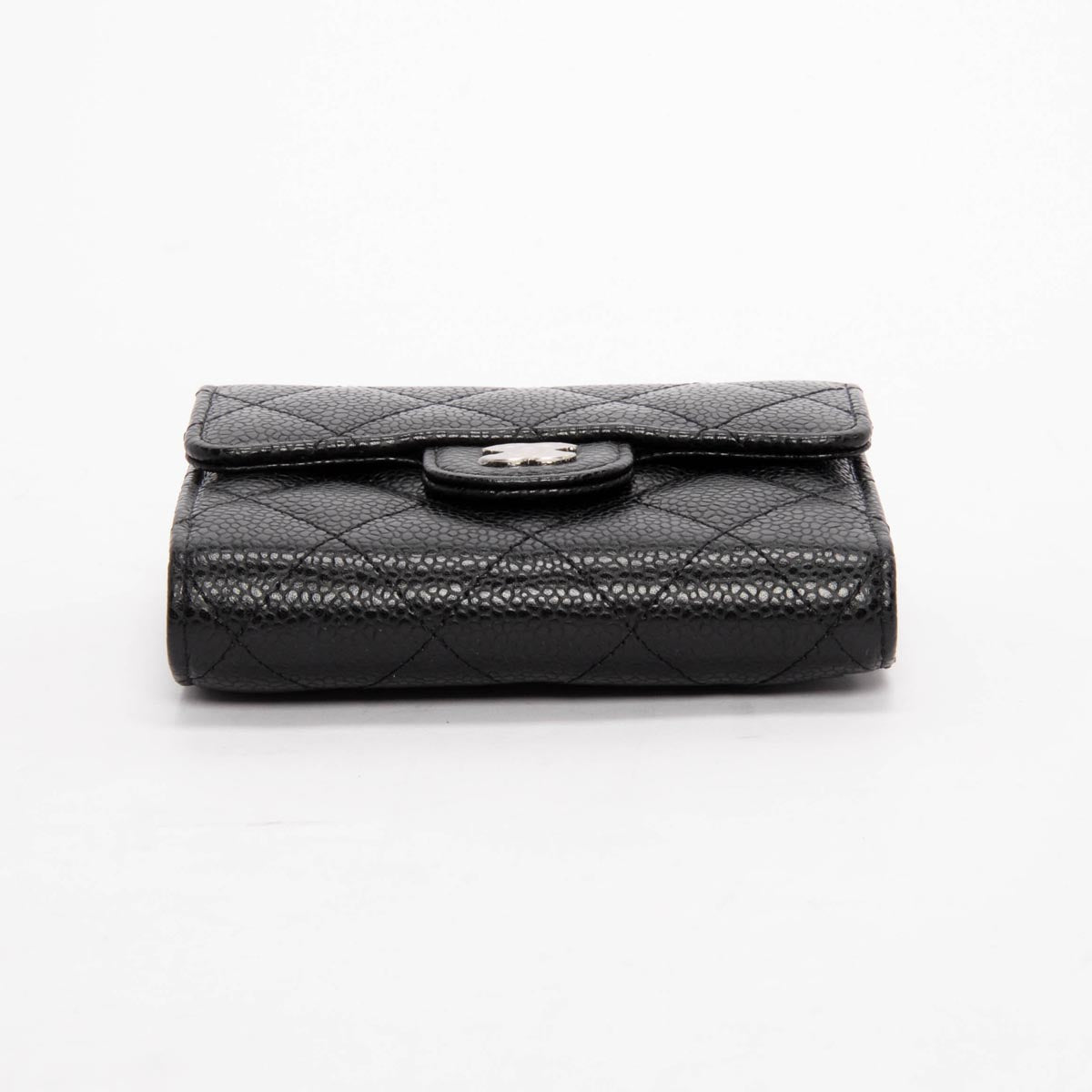 Chanel Black Quilted Caviar Small Classic Flap Wallet