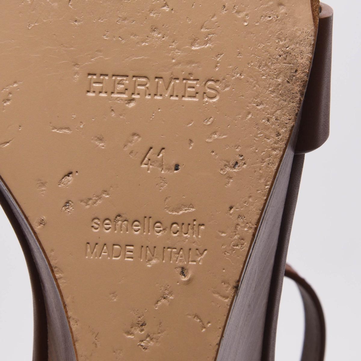 Hermes Gold Calfskin Legend Sandals 41