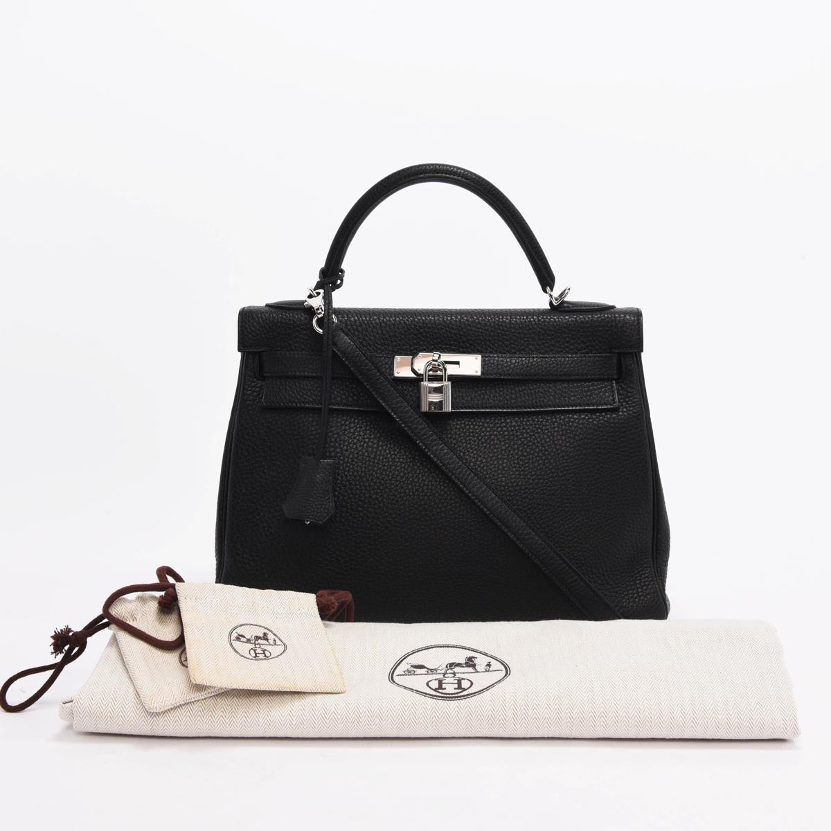 Hermes Black Clemence Kelly 32 PHW