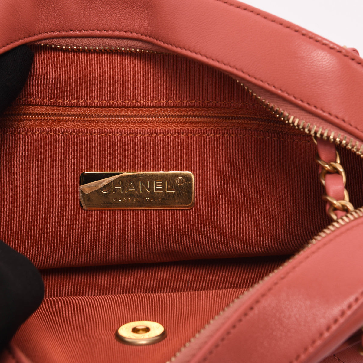 Chanel Dusty Pink Quilted Lambskin Chain Infinity Camera Case