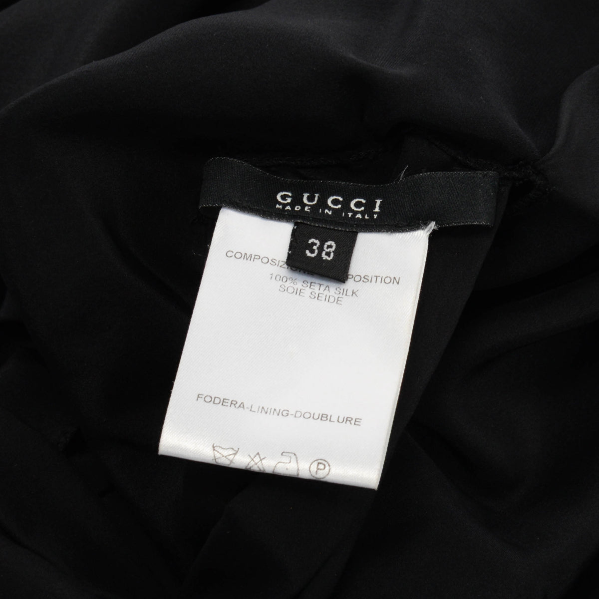 Gucci Black Silk Halter Neck Tassel Top IT 38