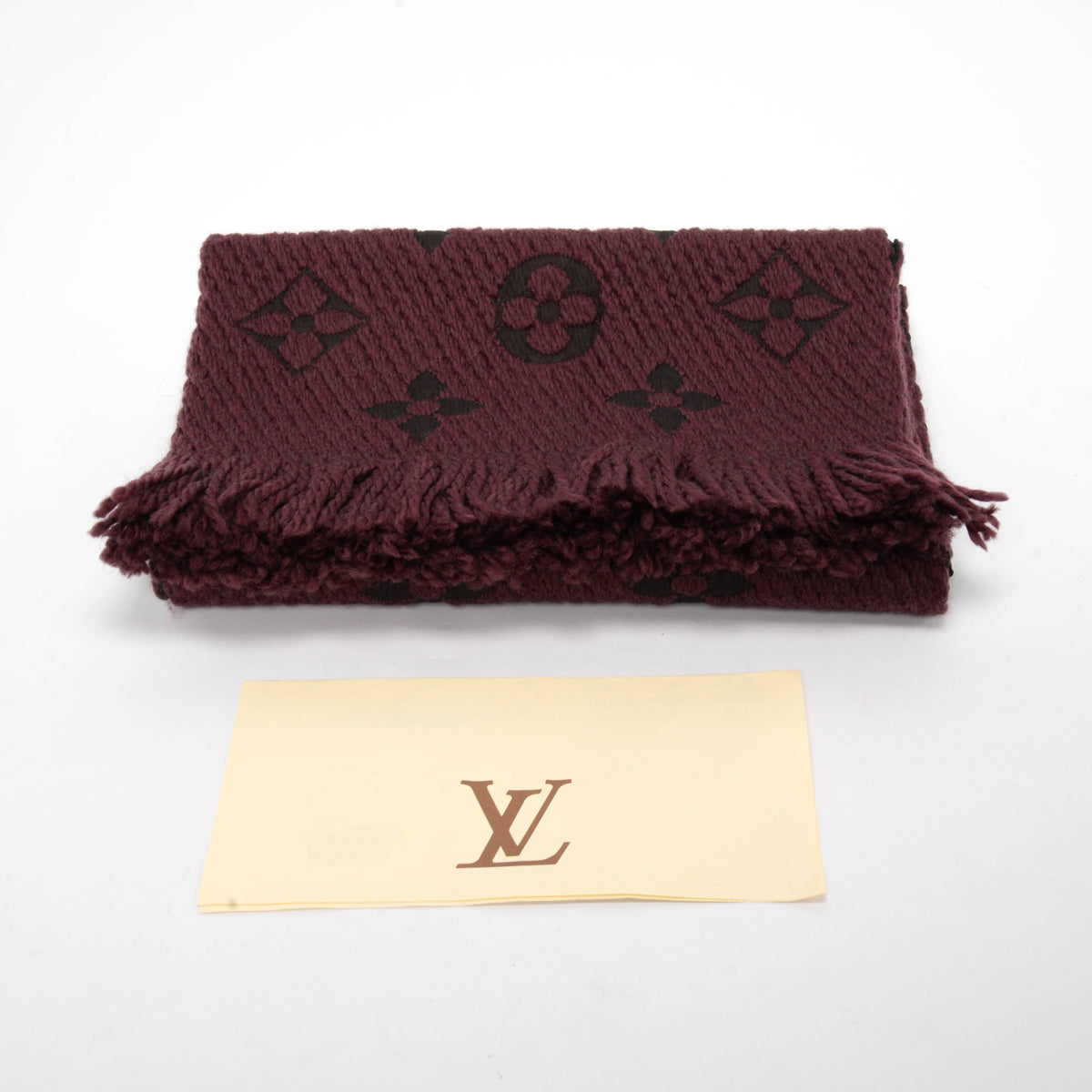 Louis Vuitton Magenta Wool Logomania Scarf