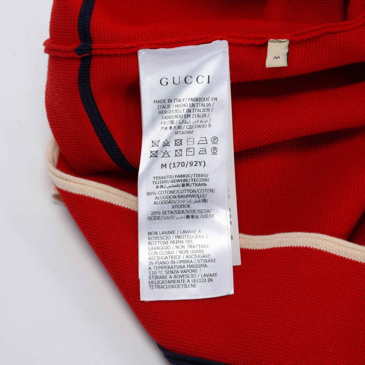 Gucci Red Knit Boxy Cropped Polo M