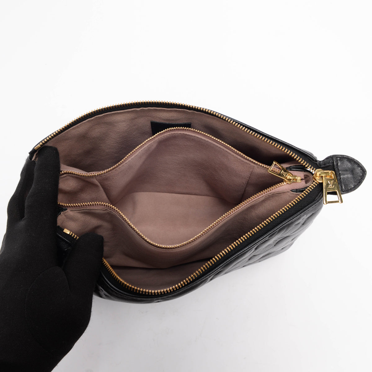 Louis Vuitton Black Monogram Embossed Lambskin Coussin PM Bag