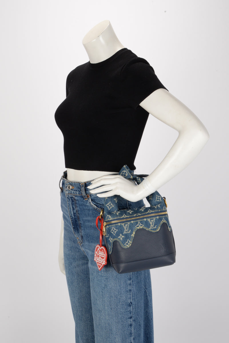 Louis Vuitton Blue Monogram Denim Drip Japanese Cruiser Bag
