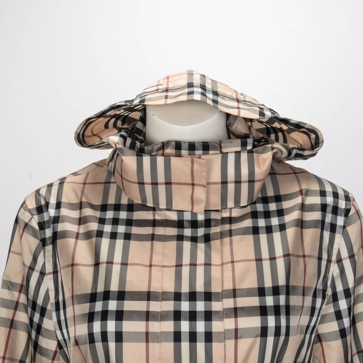 Burberry Vintage Beige Nova Check Nylon Rain Coat XL