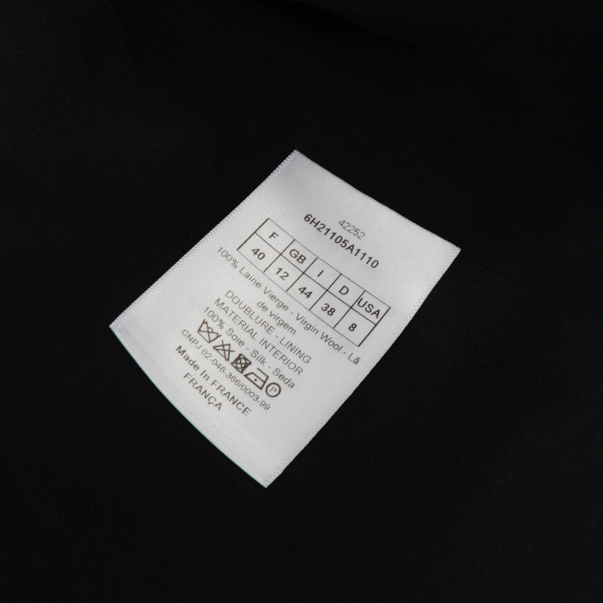 Dior Black Wool Double Breasted Dress FR 40
