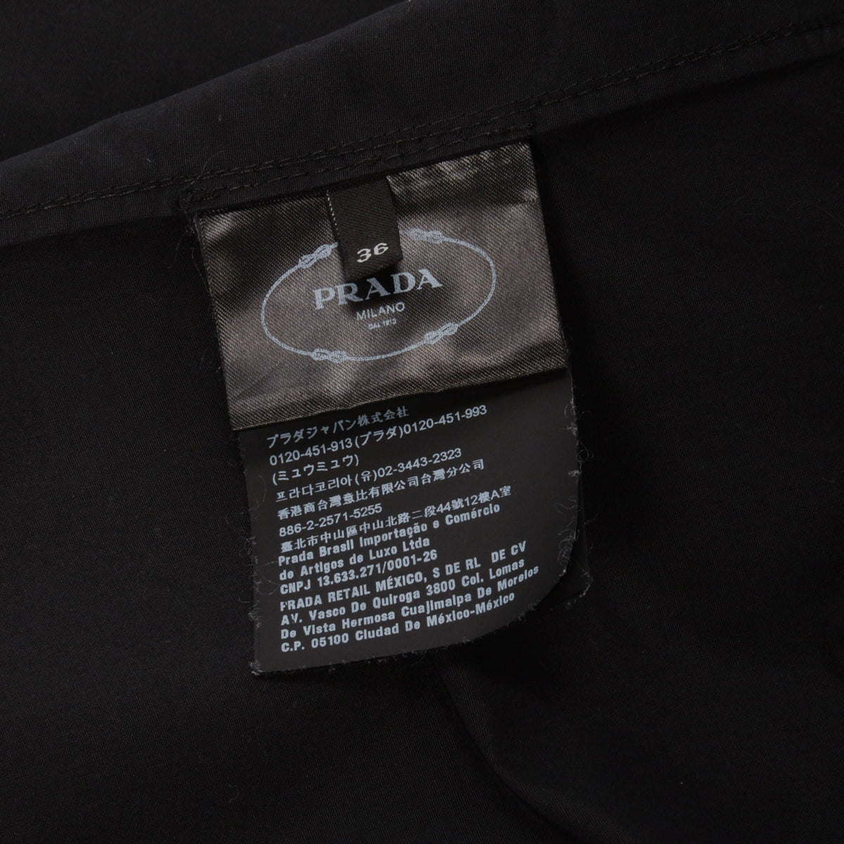 Prada Black Nylon Belted Short Trench Coat IT 36