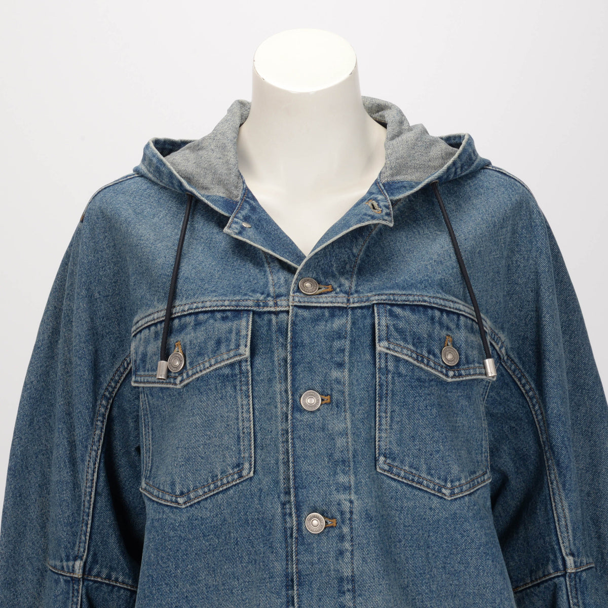 Dior Stonewashed Denim Oversized Hooded Jacket FR 38