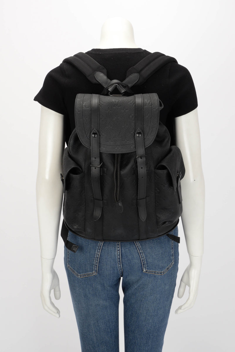 Louis Vuitton Black Monogram Taurillon Christopher PM Backpack