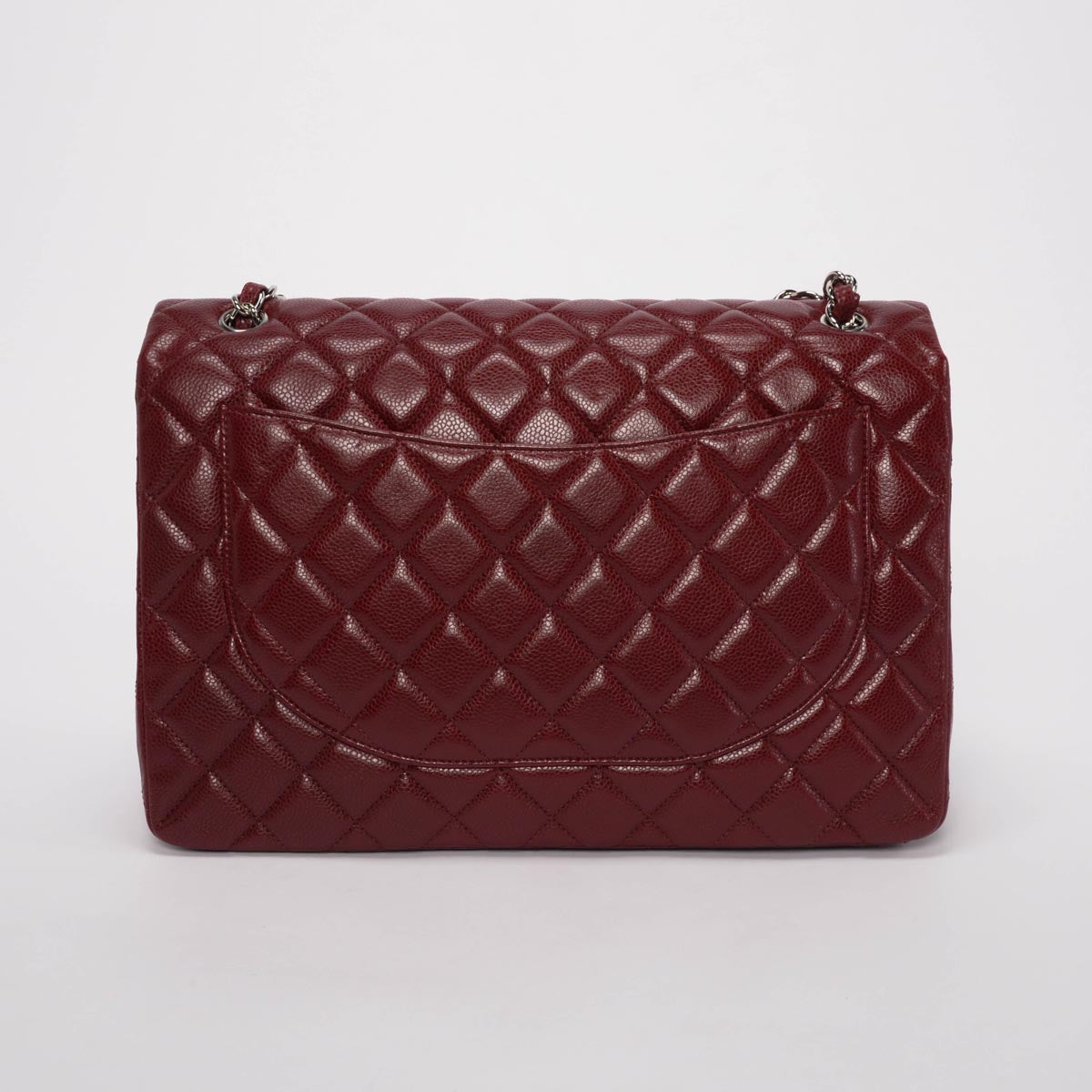 Chanel Dark Red Caviar Maxi Single Flap Bag