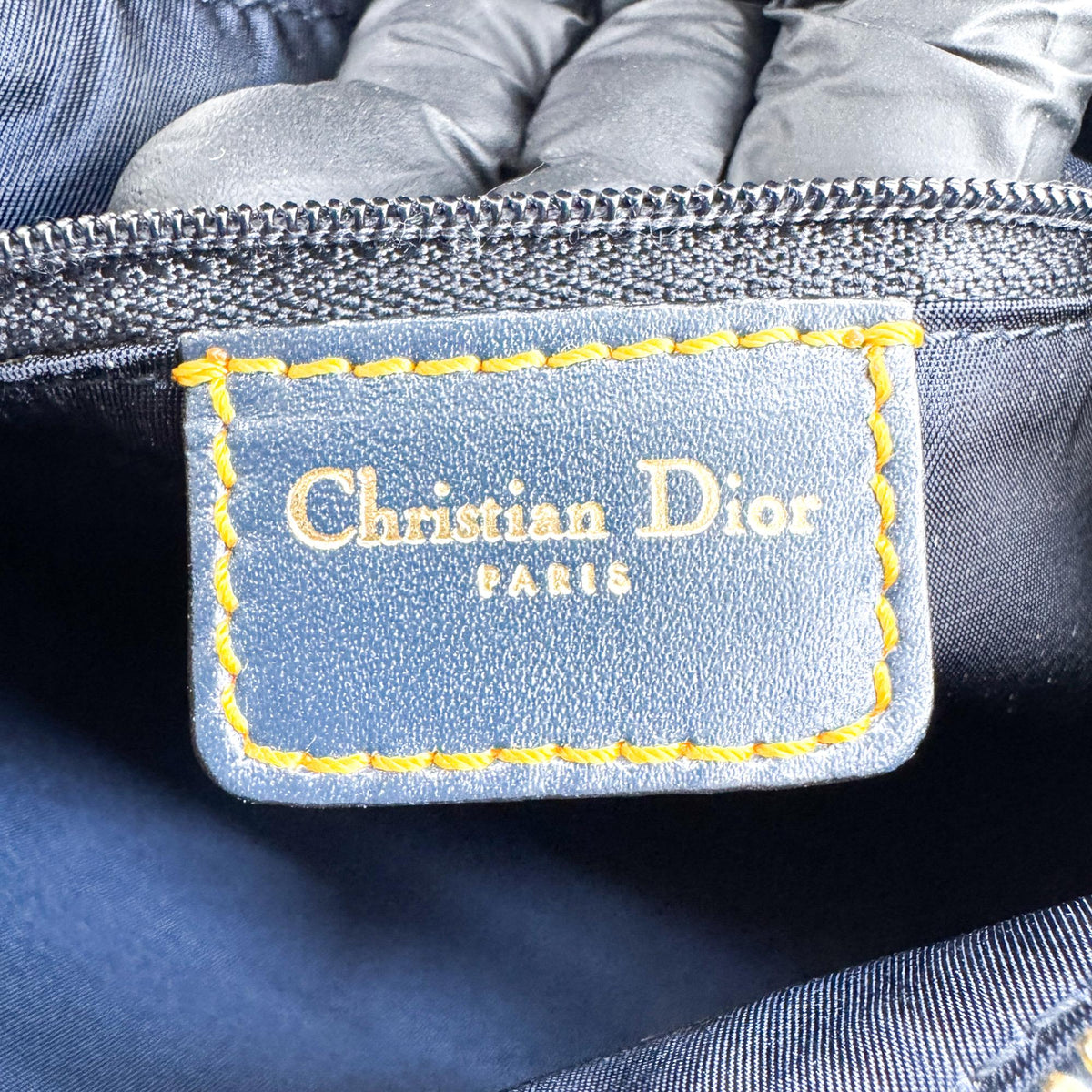 Dior Vintage Blue Diorissimo Canvas Trotter Small Boston Bag