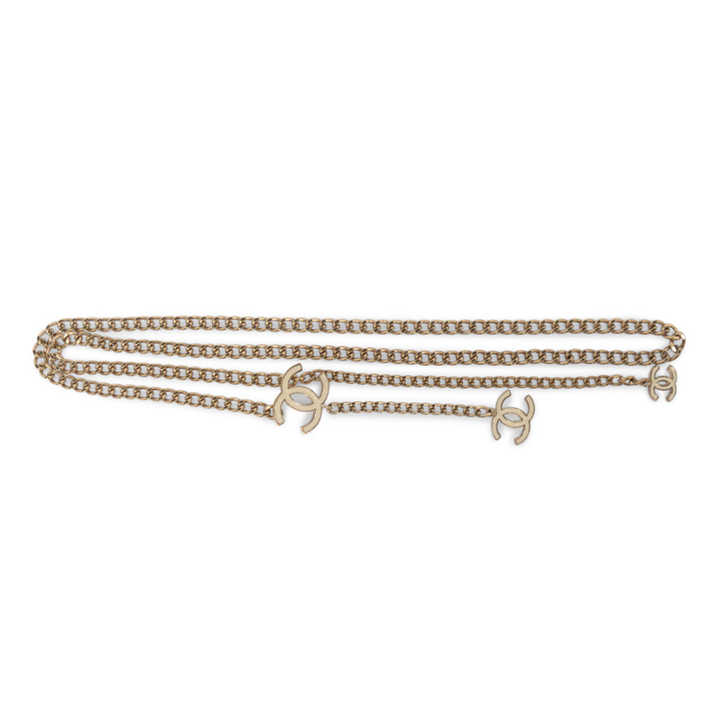Chanel Light Gold Enamel CC Chain Belt