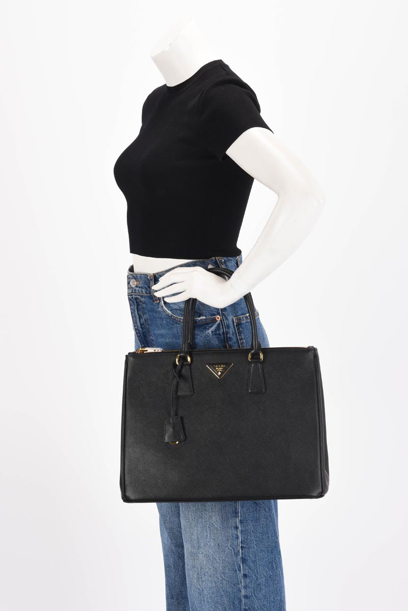 Prada Black Saffiano Large Galleria Tote