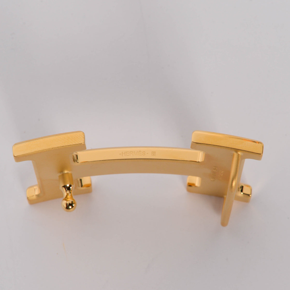 Hermes Black & Gold Box 135 & Togo Reversible H Buckle Belt 85