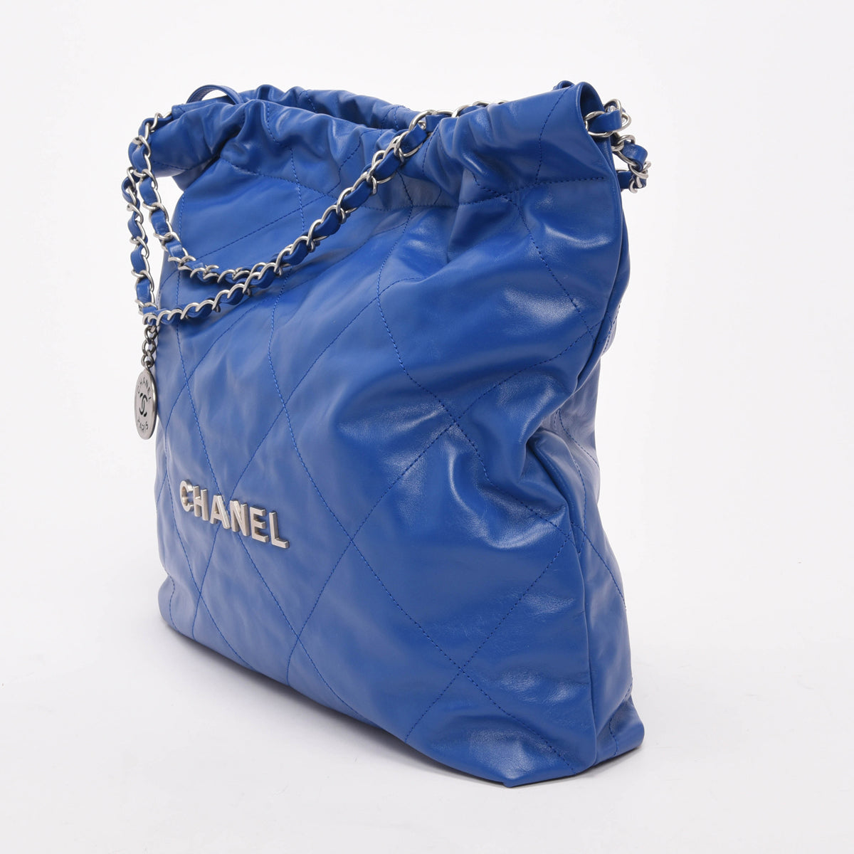 Chanel Royal Blue Shiny Calfskin Small 22 Bag