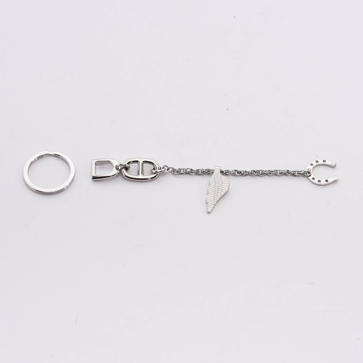 Hermes Palladium Plated Bon Voyage Key Ring