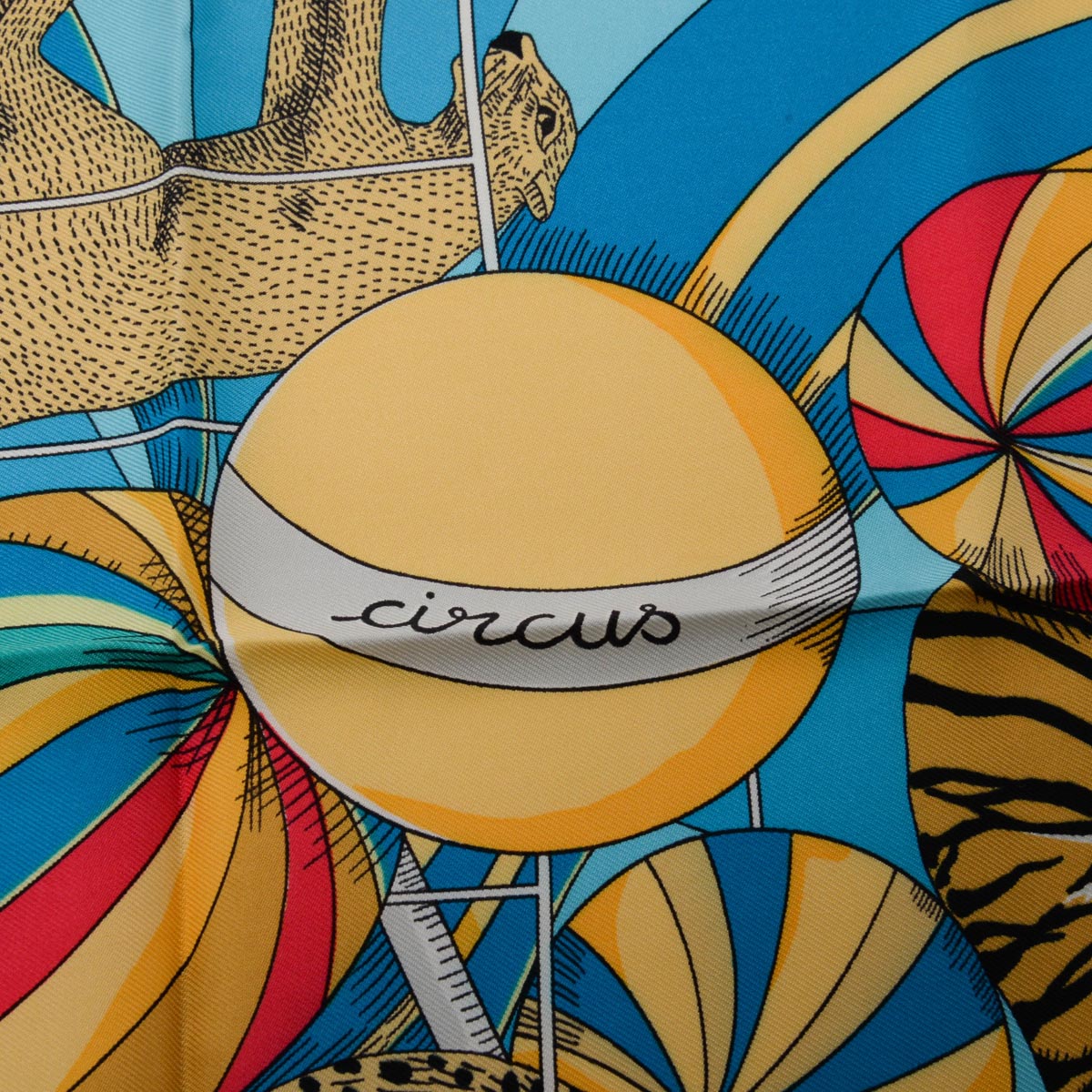 Hermes Blue Silk Circus Scarf 90