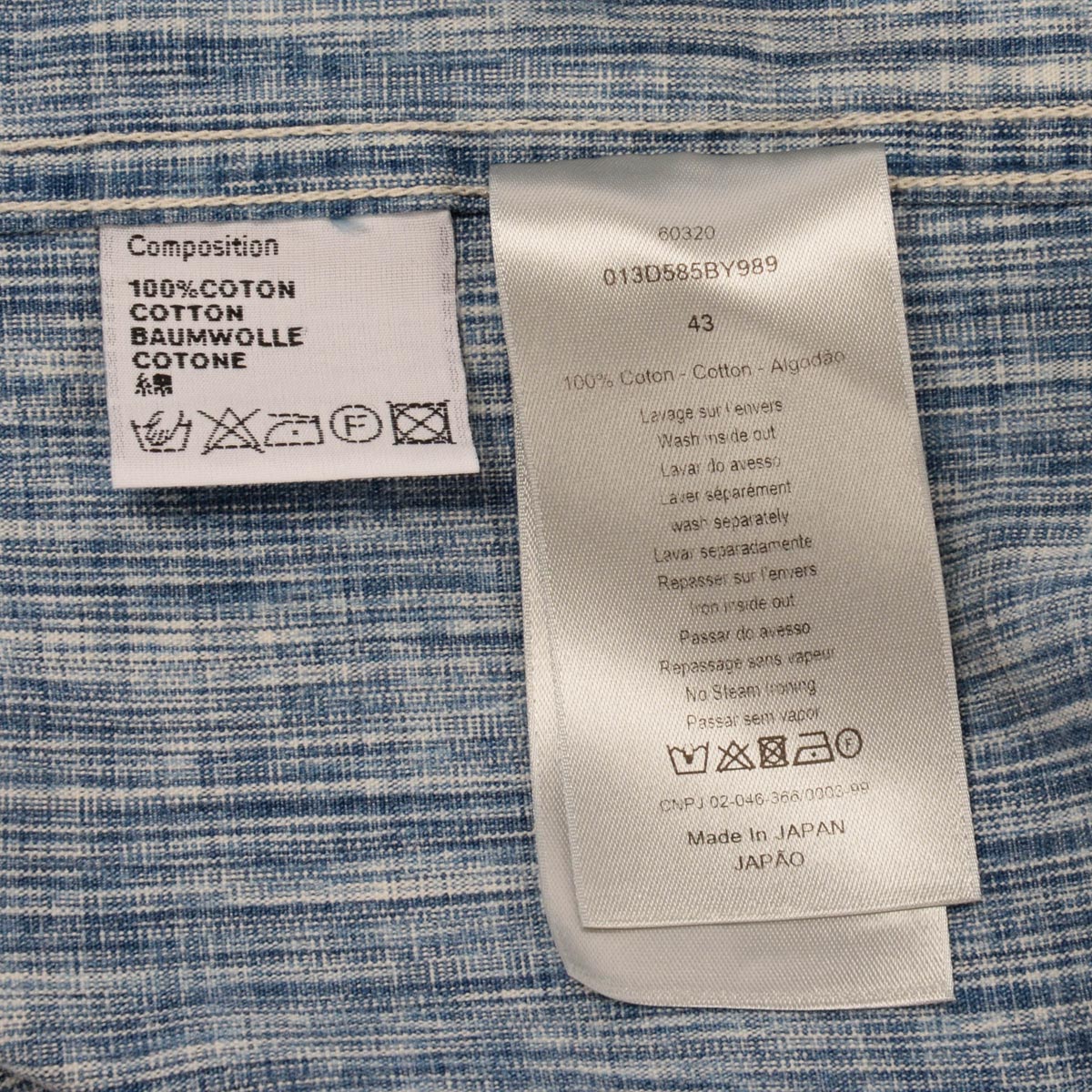 Dior Blue & White Cotton Oblique Overshirt L-XL
