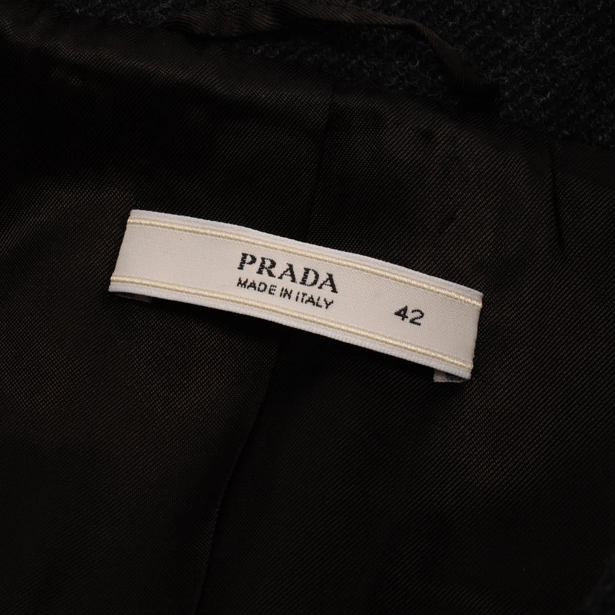 Prada Charcoal Wool Single Breasted Coat IT 42