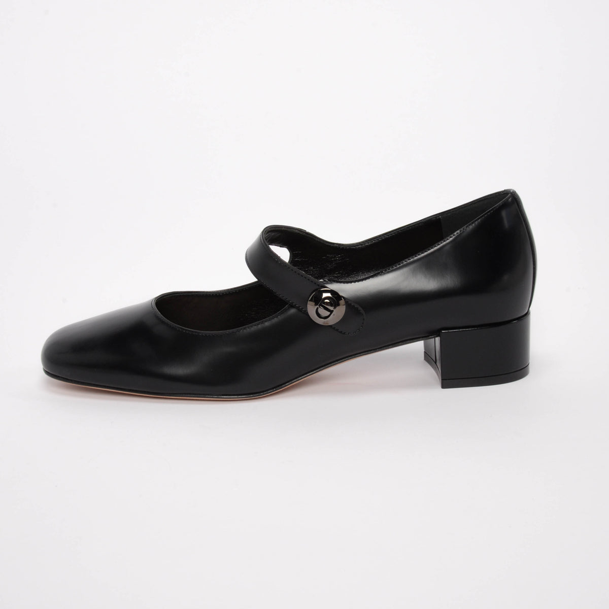 Dior Black Brushed Calfskin Mary Jane Uniform Pumps 39.5