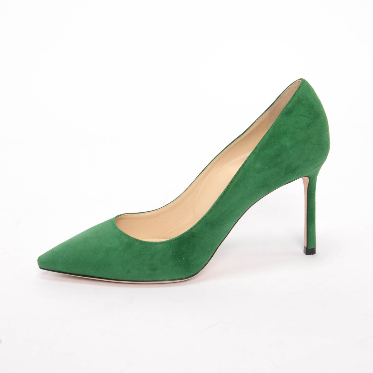 Jimmy Choo Emerald Green Suede Romy 85 Pumps 37