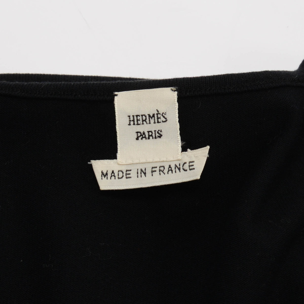 Hermes Black Cotton V Neck Sleeveless Top FR 38