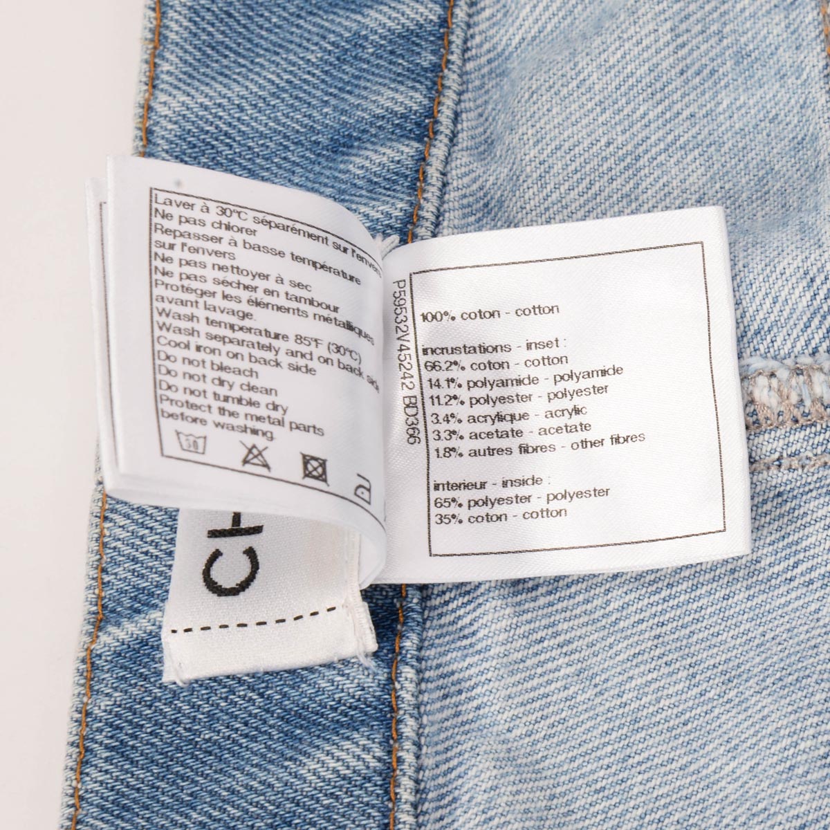 Chanel Blue Denim Braided Trim CC Pocket Jeans FR 34