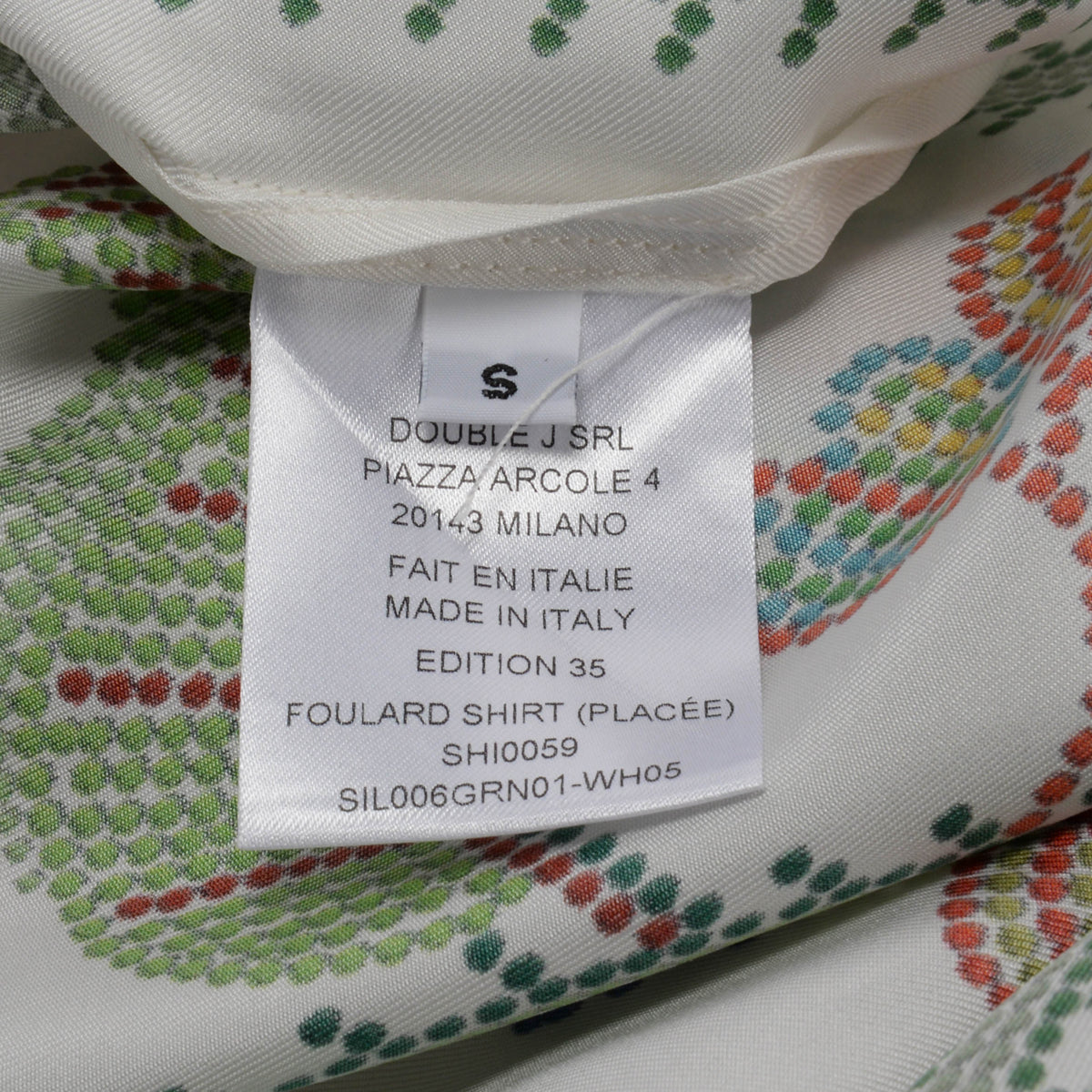 La DoubleJ White & Multicolour Silk Grenadilla Print Blouse S