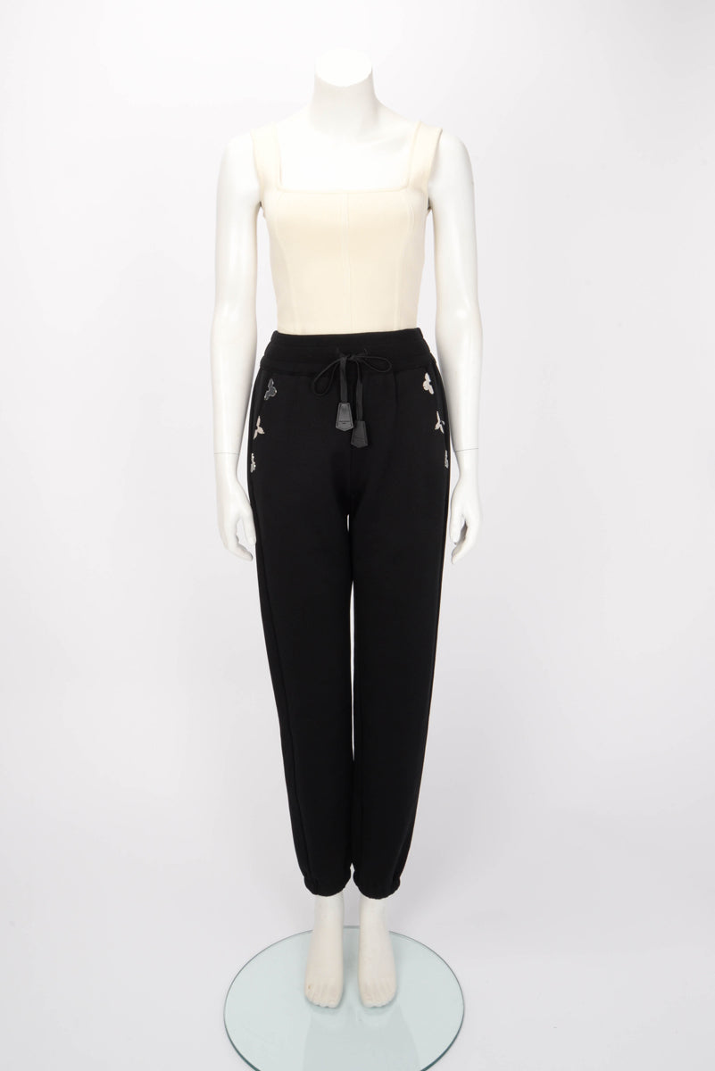 Louis Vuitton Black Cotton Jersey Monogram Accent Tracksuit XS