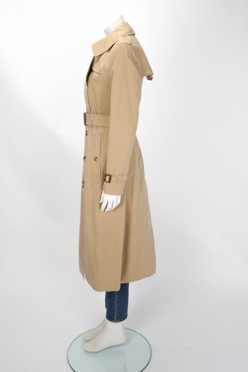Burberry Honey Beige Cotton Chelsea Long Trench Coat UK 12