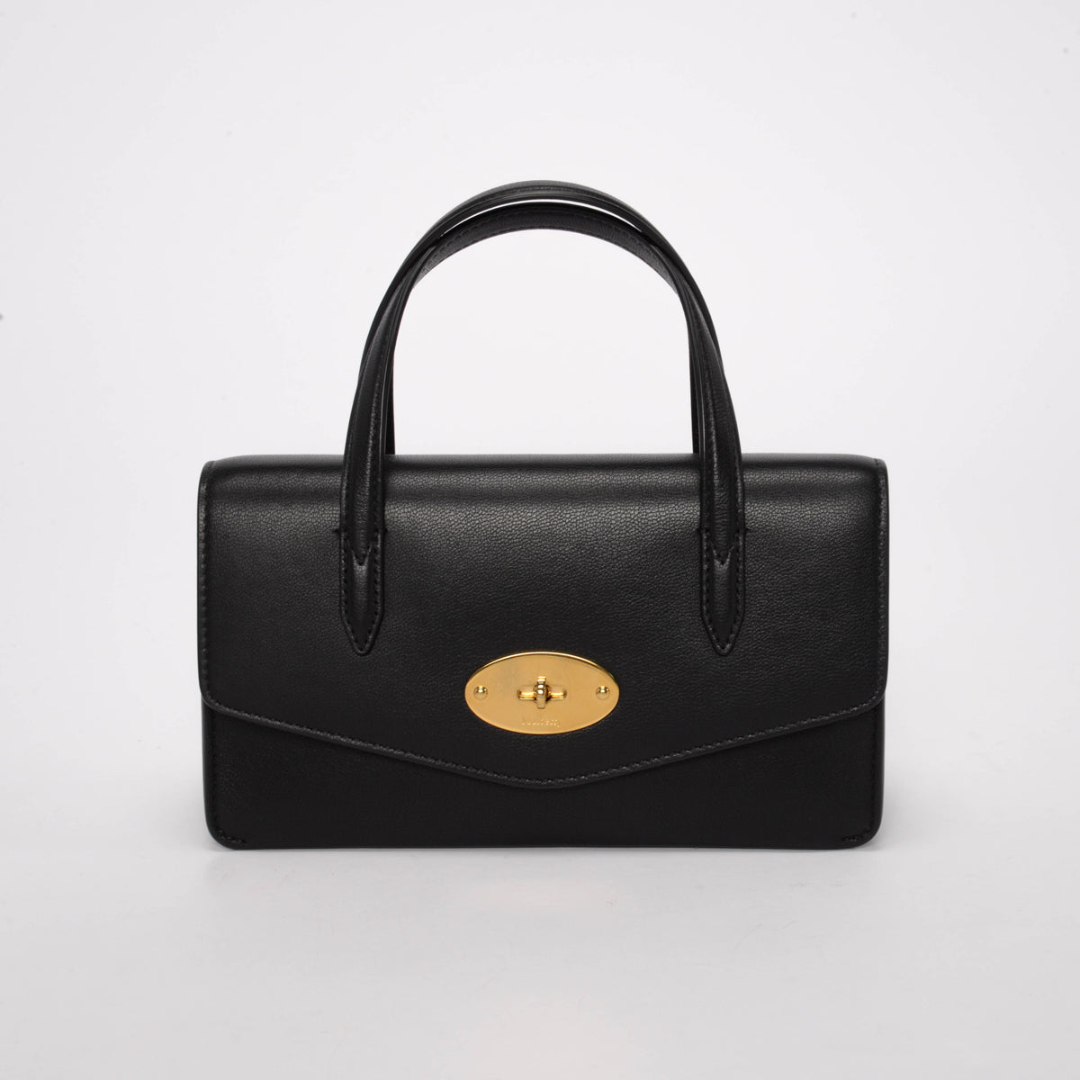 Mulberry Black Calfskin Small Darley Top Handle Bag